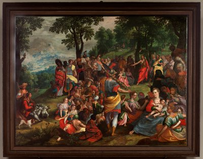 Preaching of John in the desert by Flemish School