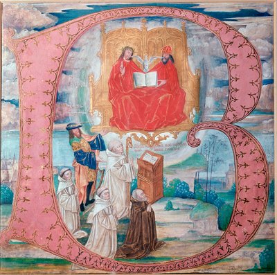 The Holy Trinity, initial letter B (miniature) by Flemish School