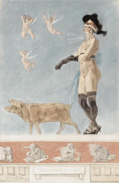 Pornokrates La Dame au cochon by Félicien Rops