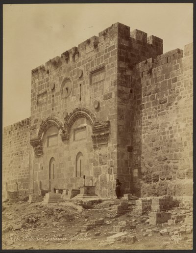 Golden Gate Exterior: Jerusalem by Félix Bonfils