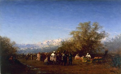 Market in Fez by Félix Ziem