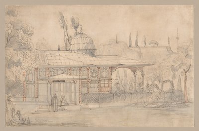 Pavilion Near a Mosque (recto) by Félix Ziem