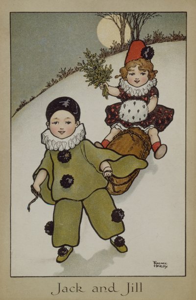 Jack and Jill, Victorian card by Florence Hardy