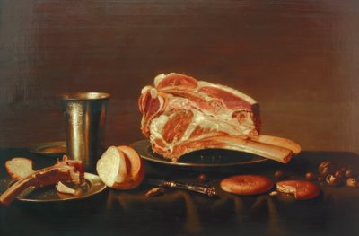 Table Piece with Cutlet by Floris Gerritsz. Schooten