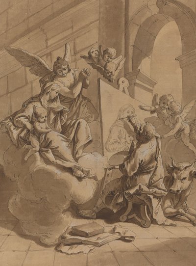 Saint Luke Painting the Virgin by Follower of Francesco Fontebasso