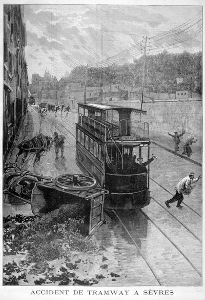 Tram accident, Sevres, Paris, 1897 by Fortuné Méaulle