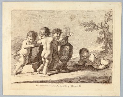 Boys Playing with a Bird by Francesco Bartolozzi