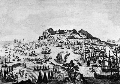Gibraltar during the American War of Independence by Francesco Bartolozzi