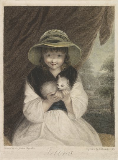 Girl with Cat by Francesco Bartolozzi