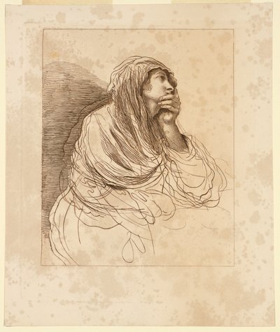 Young Woman in a Thoughtful Attitude by Francesco Bartolozzi