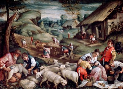 Summer. Sheep Shearing by Francesco Bassano the Younger