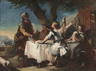 Abraham Welcoming the Three Angels by Francesco Guardi