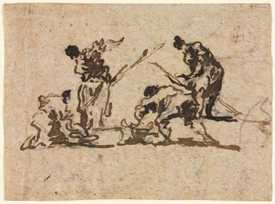 Farmers and Fisherman Working by Francesco Guardi