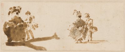 Two Elegant Couples [verso] by Francesco Guardi