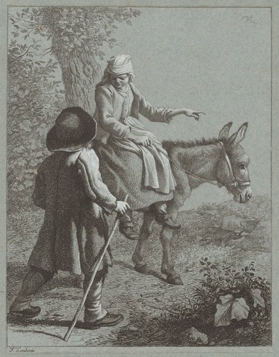 Boy and Girl with a Donkey, 1764 by Francesco Londonio