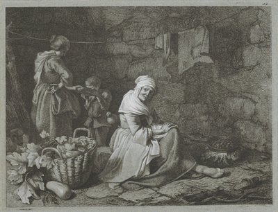 Farmhouse Interior (Shepherd Scenes) by Francesco Londonio