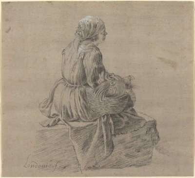 Seated Peasant Woman by Francesco Londonio