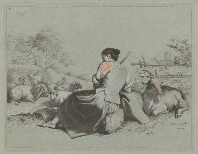 Seated Shepherdess by Francesco Londonio