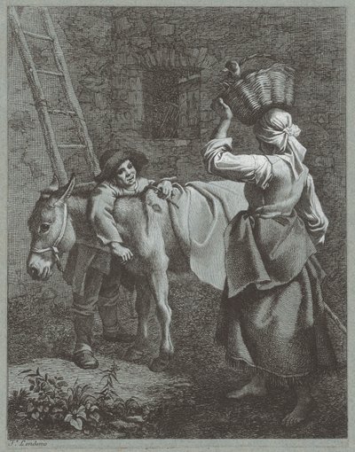 Shepherd Boy Speaking to a Farm Girl by Francesco Londonio