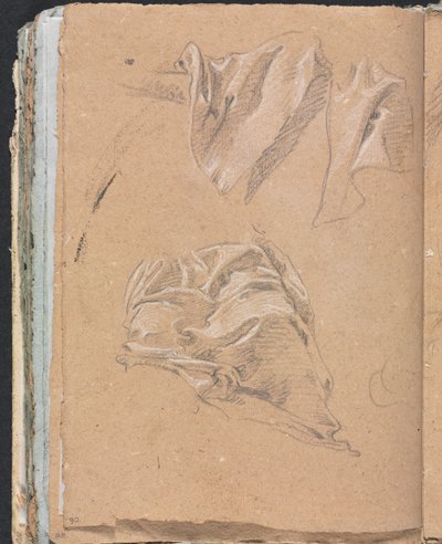 Verona Sketchbook: Drapery studies (page 90) by Francesco Lorenzi
