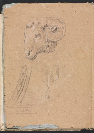 Verona Sketchbook: Rams head page12, 1760 by Francesco Lorenzi