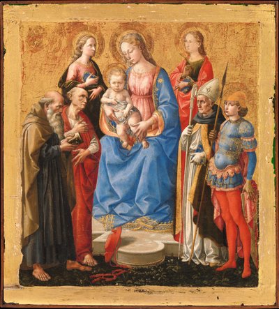 Mary with Child and Six Saints by Francesco Pesellino