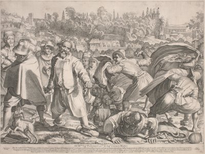 Brutto Buono Stoned by His Enemies by Francesco Villamena