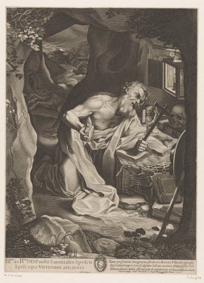 Saint Jerome in the Wilderness by Francesco Villamena