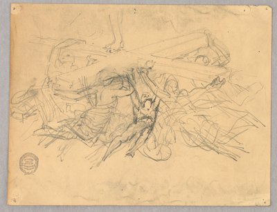 Sketch of Figures Bearing a Cross by Francis Augustus Lathrop