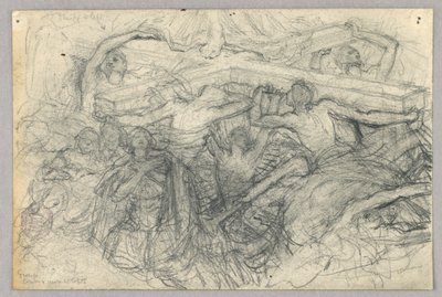 Sketch of Figures Bearing a Cross by Francis Augustus Lathrop