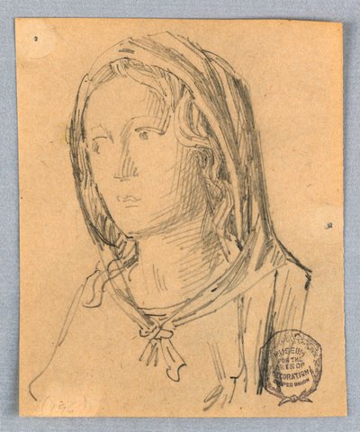 Sketch of Head of the Madonna by Francis Augustus Lathrop