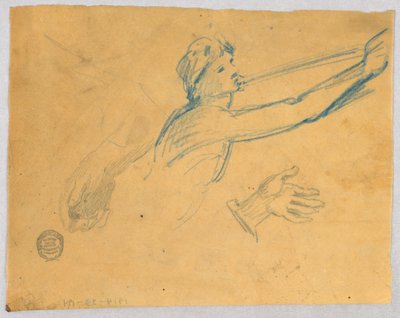 Sketch of Trumpeting Angel by Francis Augustus Lathrop