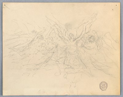 Sketch of Worshipping Angels by Francis Augustus Lathrop