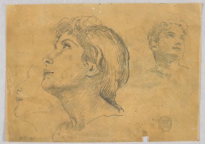 Sketches of Two Heads by Francis Augustus Lathrop