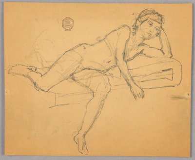 Study of Nude Figure by Francis Augustus Lathrop