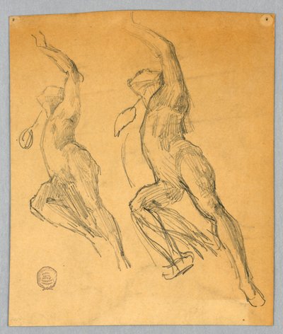 Two Sketches of a Nude Figure by Francis Augustus Lathrop