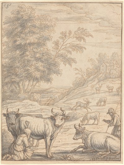 A Meadow with Cattle and Deer by Francis Barlow