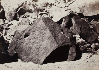 Sinaitic Inscriptions in Wadee El-Mukattab, 1860 by Francis Frith