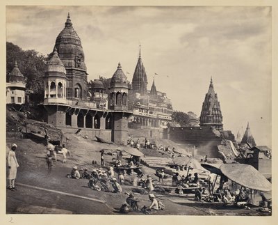 Ganges Riverbank and Manikarnika Ghat by Francis Frith and Co.