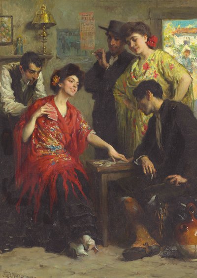 The Card Players by Francis Luis Mora