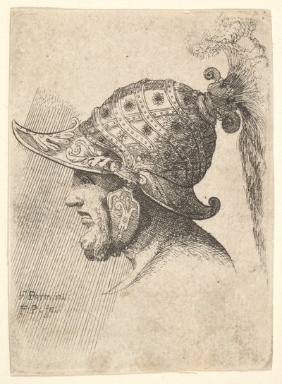 Helmeted Head by Francis Place