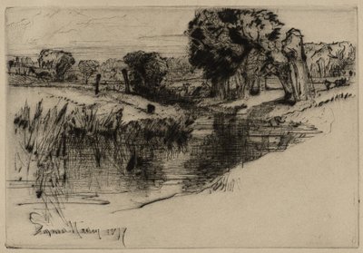 A Backwater, 1877 by Francis Seymour Haden