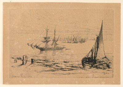A Brig at Anchor by Francis Seymour Haden