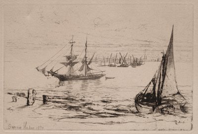 A Brig at Anchor by Francis Seymour Haden
