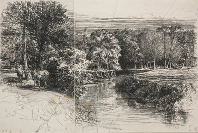 Dundrum River and the Two Asses by Francis Seymour Haden