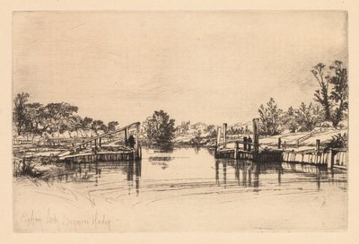 Egham Lock by Francis Seymour Haden