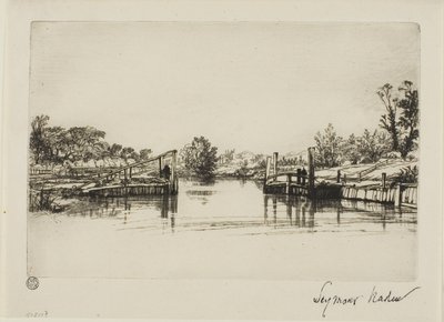 Egham Lock by Francis Seymour Haden