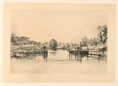 Egham Lock by Francis Seymour Haden