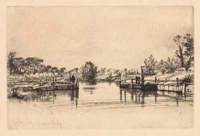 Egham Lock by Francis Seymour Haden