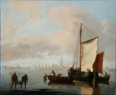 Dutch Estuary Scene by Francis Swaine